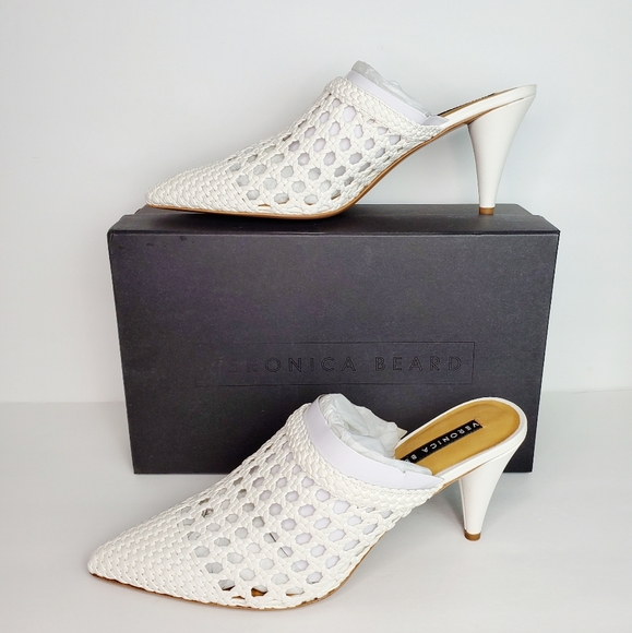 NIB Veronica Beard Woven Pointy Toe Mules Heels 11 - Picture 5 of 8
